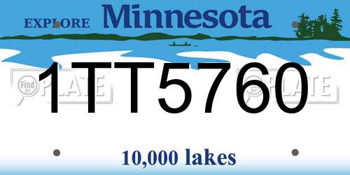 1TT5760 Minnesota License Plate