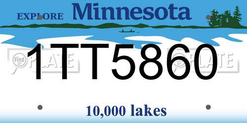 1TT5860 Minnesota License Plate