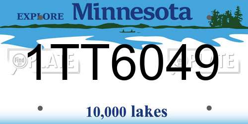 1TT6049 Minnesota License Plate
