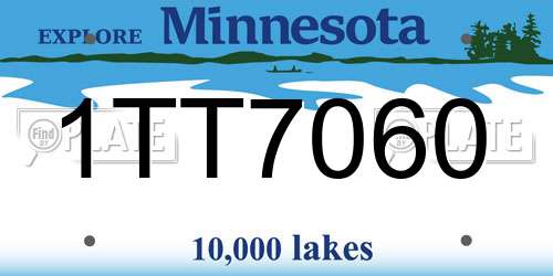 1TT7060 Minnesota License Plate