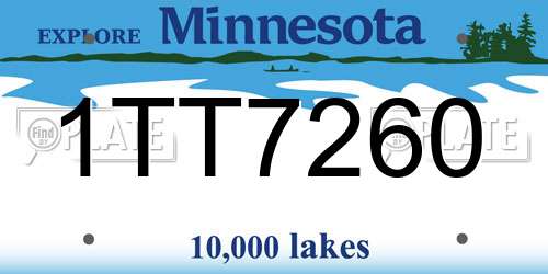 1TT7260 Minnesota License Plate