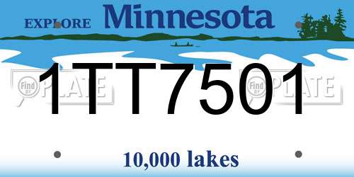 1TT7501 Minnesota License Plate