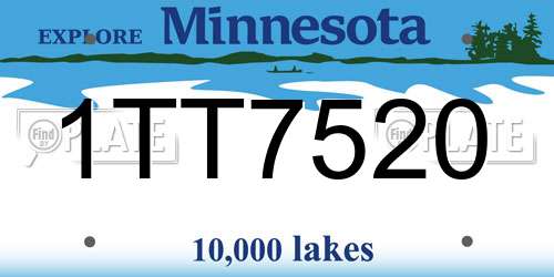 1TT7520 Minnesota License Plate