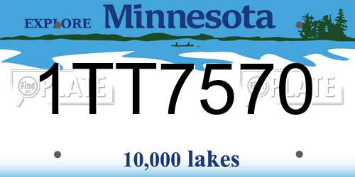 1TT7570 Minnesota License Plate