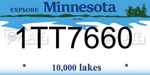 1TT7660 Minnesota License Plate
