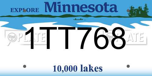 1TT768 Minnesota License Plate