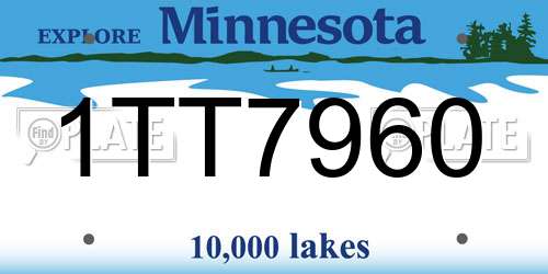 1TT7960 Minnesota License Plate