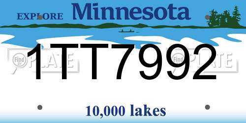 1TT7992 Minnesota License Plate