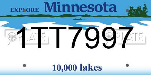 1TT7997 Minnesota License Plate
