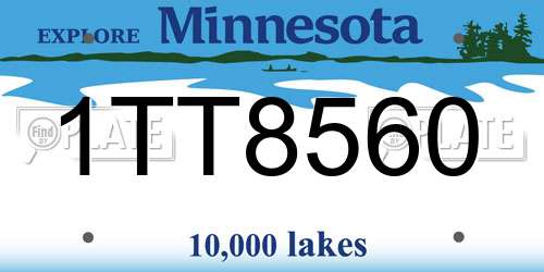 1TT8560 Minnesota License Plate
