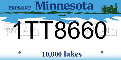1TT8660 Minnesota License Plate