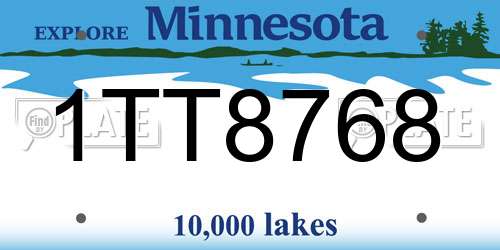 1TT8768 Minnesota License Plate