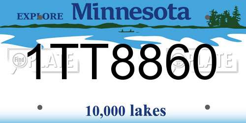 1TT8860 Minnesota License Plate