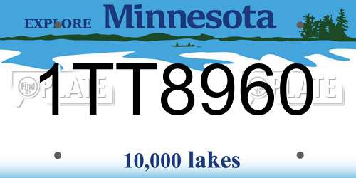 1TT8960 Minnesota License Plate