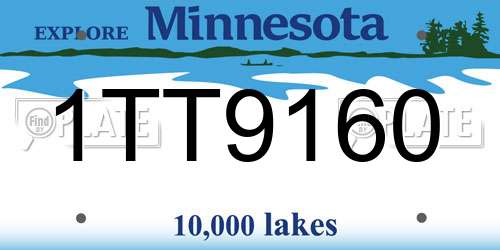 1TT9160 Minnesota License Plate
