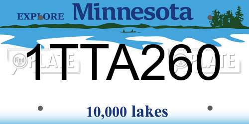 1TTA260 Minnesota License Plate