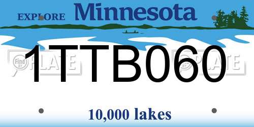 1TTB060 Minnesota License Plate