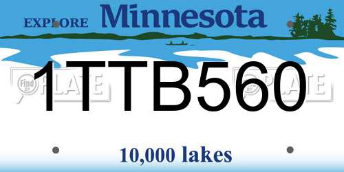 1TTB560 Minnesota License Plate
