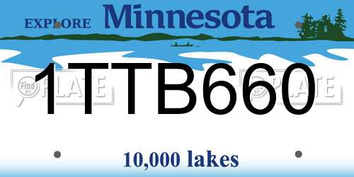 1TTB660 Minnesota License Plate