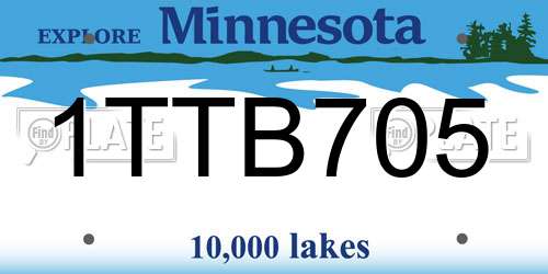 1TTB705 Minnesota License Plate
