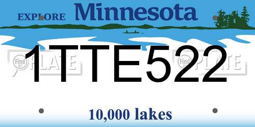 1TTE522 Minnesota License Plate