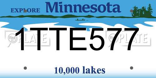 1TTE577 Minnesota License Plate