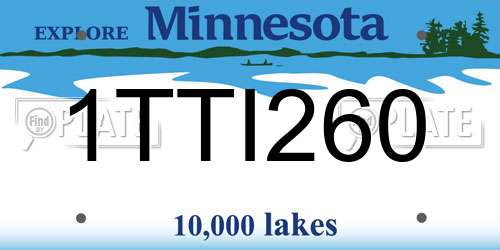 1TTI260 Minnesota License Plate