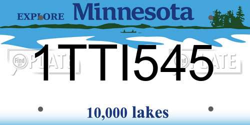 1TTI545 Minnesota License Plate