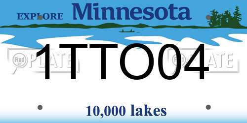 1TTO04 Minnesota License Plate