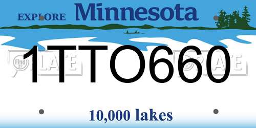 1TTO660 Minnesota License Plate