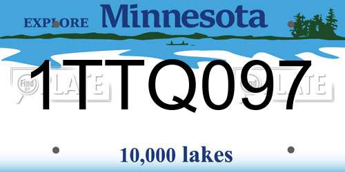 1TTQ097 Minnesota License Plate