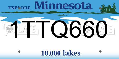 1TTQ660 Minnesota License Plate