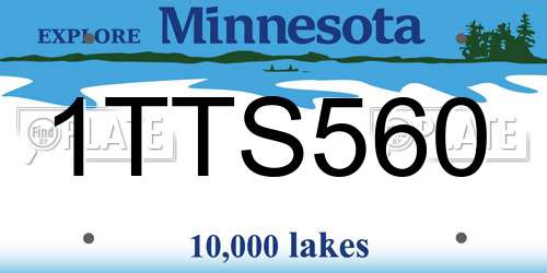 1TTS560 Minnesota License Plate