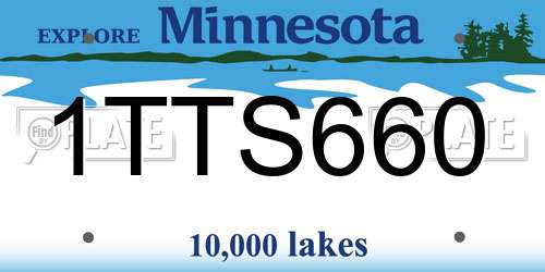 1TTS660 Minnesota License Plate