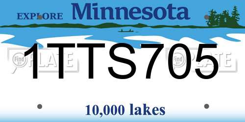 1TTS705 Minnesota License Plate
