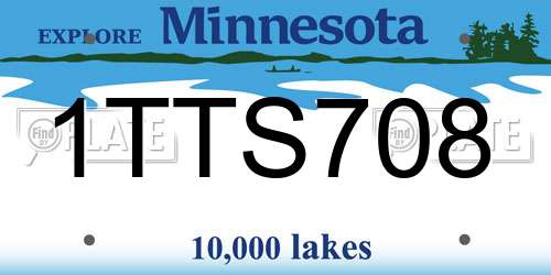 1TTS708 Minnesota License Plate