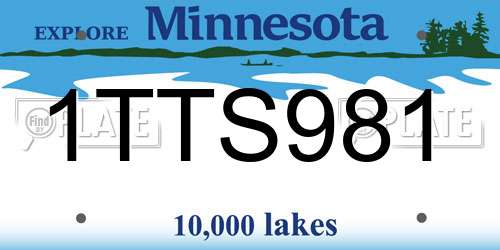 1TTS981 Minnesota License Plate