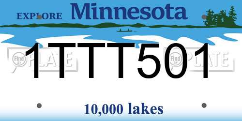 1TTT501 Minnesota License Plate