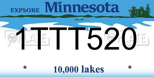 1TTT520 Minnesota License Plate