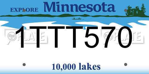 1TTT570 Minnesota License Plate