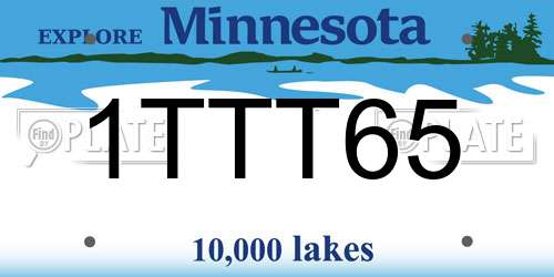 1TTT65 Minnesota License Plate
