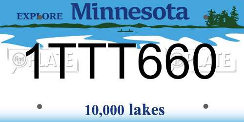 1TTT660 Minnesota License Plate