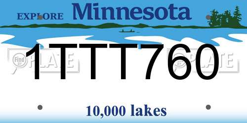 1TTT760 Minnesota License Plate