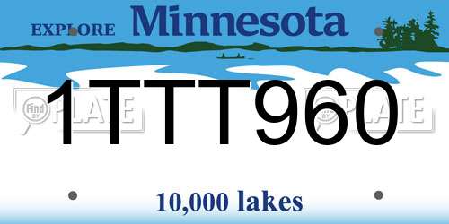 1TTT960 Minnesota License Plate