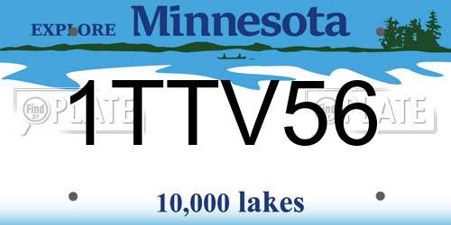 1TTV56 Minnesota License Plate