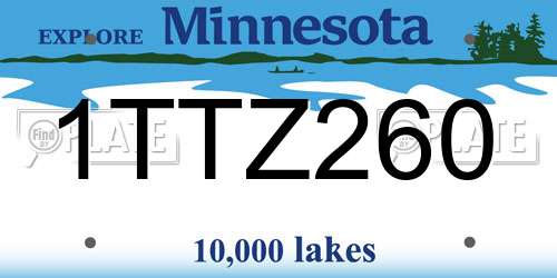 1TTZ260 Minnesota License Plate