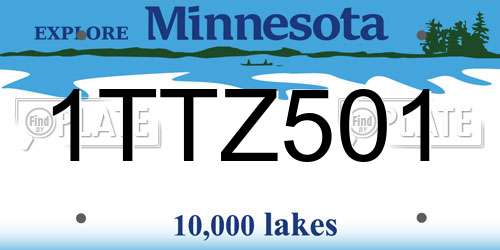 1TTZ501 Minnesota License Plate