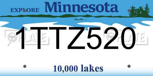 1TTZ520 Minnesota License Plate