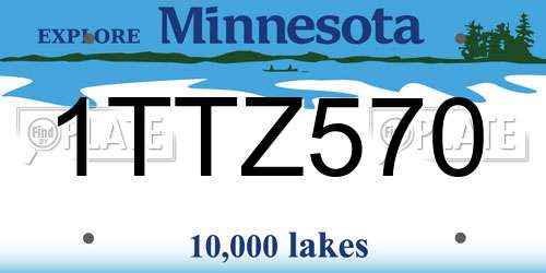 1TTZ570 Minnesota License Plate