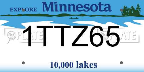 1TTZ65 Minnesota License Plate